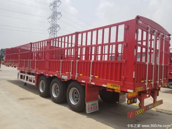 自重5.8吨的高栏全国办理分期仓栅式半挂车图片