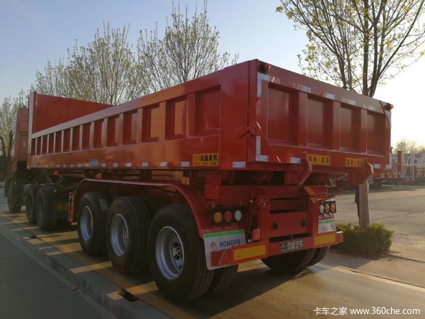 后翻一体车，内高85公分长度9米不改型车辆轻自卸半挂车图片