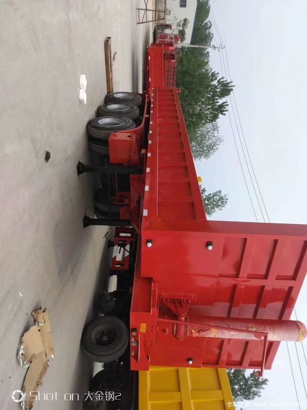后翻一体车，内高85公分长度9米不改型车辆轻自卸半挂车图片