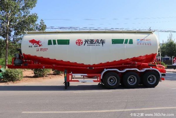 光亚罐车，自重轻，卸灰快，剩灰少，更高效。粉粒物料运输半挂车图片