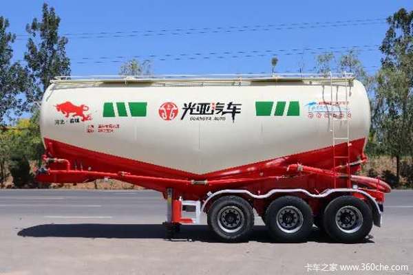 光亚罐车，自重轻，卸灰快，剩灰少，更高效。粉粒物料运输半挂车图片