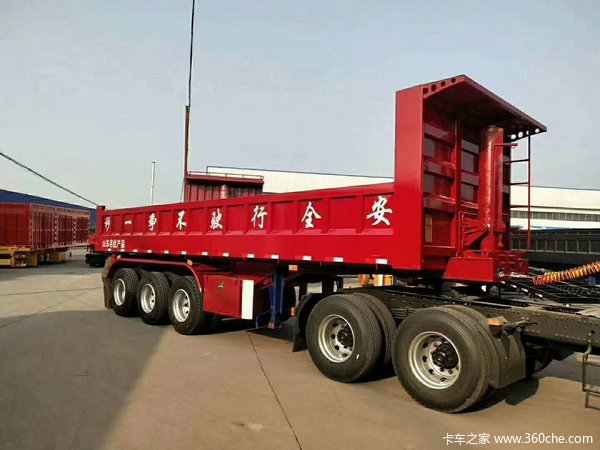 平板后翻自卸自卸半挂车图片