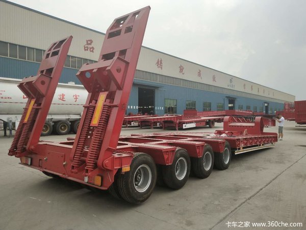 低平板半挂车勾机板系列低平板半挂车图片