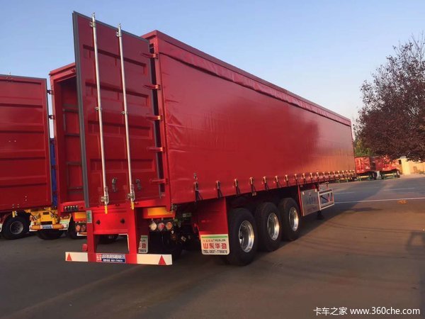 帘布式箱车骨架式集装箱半挂车图片