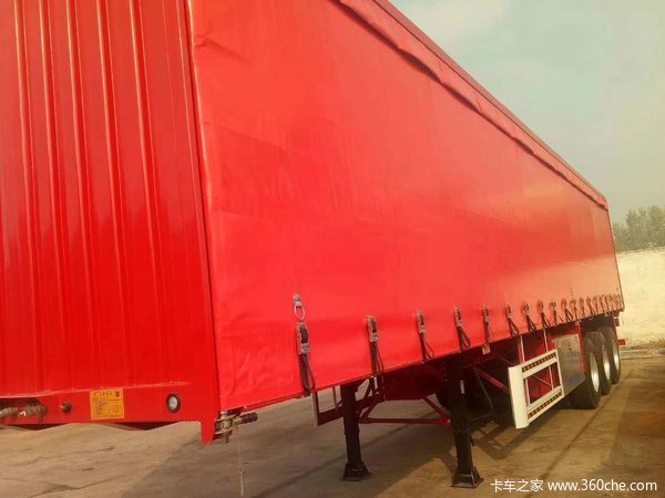 帘布式箱车骨架式集装箱半挂车图片