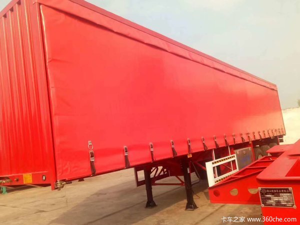 帘布式箱车骨架式集装箱半挂车图片
