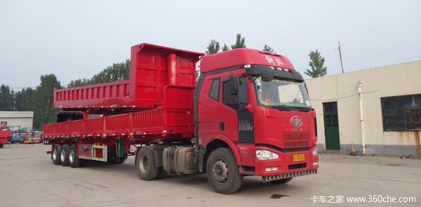 后翻自卸半挂车厂家直销高强钢制造自卸半挂车图片