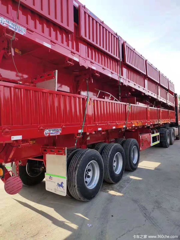 大梁宝钢抗扭曲13米标车侧翻半挂车高栏半挂车支持分期自卸半挂车图片