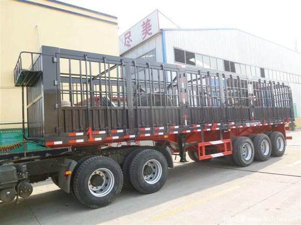 大梁宝钢、承载力大、抗扭曲、整车轻，高栏半挂车分期付款定做各种半挂车仓栅式半挂车图片