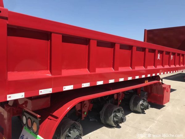 全国能上牌的标准后翻自卸车，下卧车底，标载专用，9米长60公分可加高自卸半挂车图片