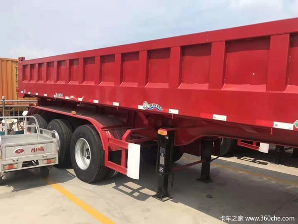 全国能上牌的标准后翻自卸车，下卧车底，标载专用，9米长60公分可加高自卸半挂车图片