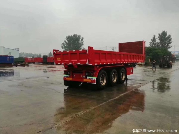 全国能上牌的标准后翻自卸车，下卧车底，标载专用，9米长60公分可加高自卸半挂车图片