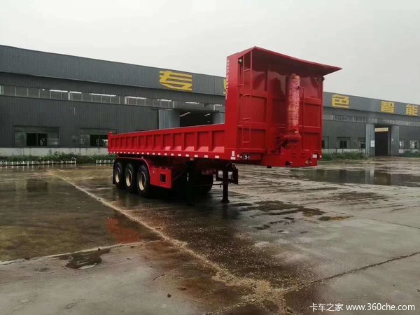 全国能上牌的标准后翻自卸车，下卧车底，标载专用，9米长60公分可加高自卸半挂车图片