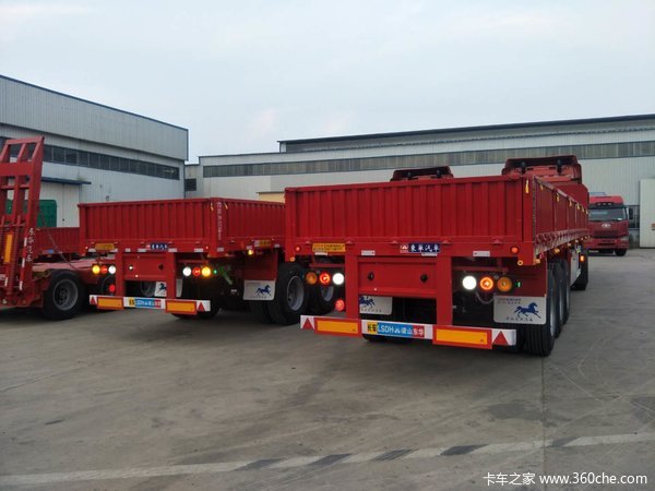 13米标箱半挂车平板式半挂车图片