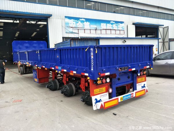 13米标箱半挂车平板式半挂车图片