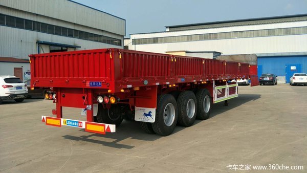 13米标箱半挂车平板式半挂车图片