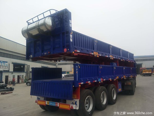 13米标箱半挂车平板式半挂车图片