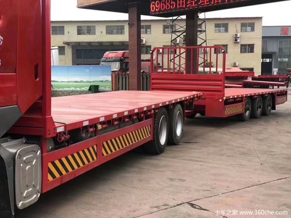 中置轴货运平板车已上市低平板半挂车图片