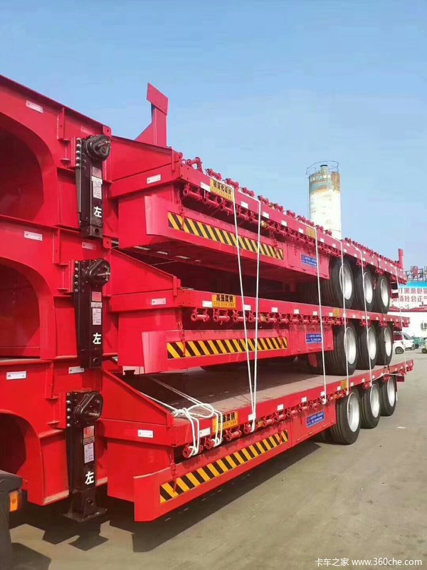 中置轴货运平板车已上市低平板半挂车图片