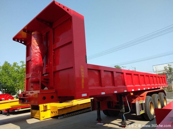 一体后翻内高85公分9米长不改型自卸半挂车图片