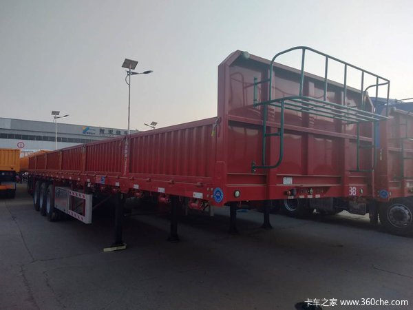 鹅颈标车，平板标车栏板式半挂车图片