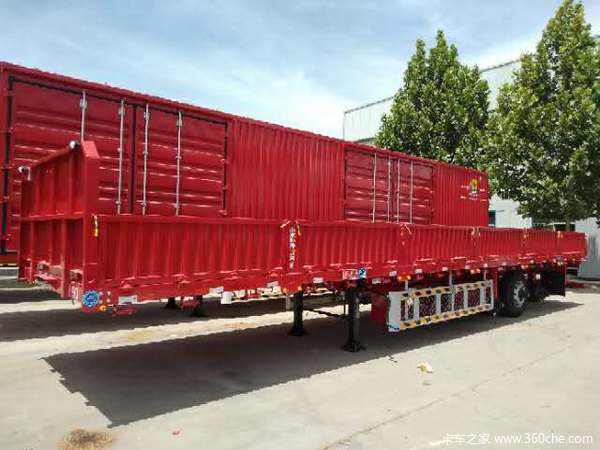 鹅颈标车，平板标车栏板式半挂车图片