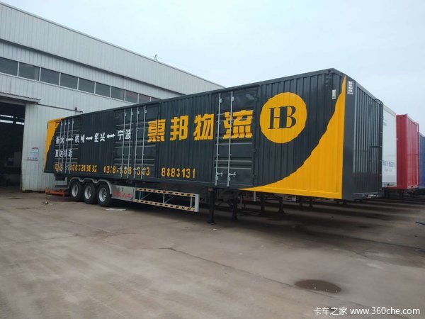 快递物流运输行业的首选骨架式集装箱半挂车图片