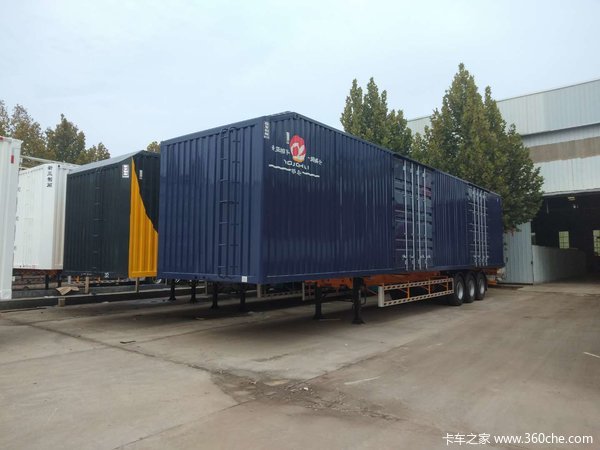 快递物流运输行业的首选骨架式集装箱半挂车图片