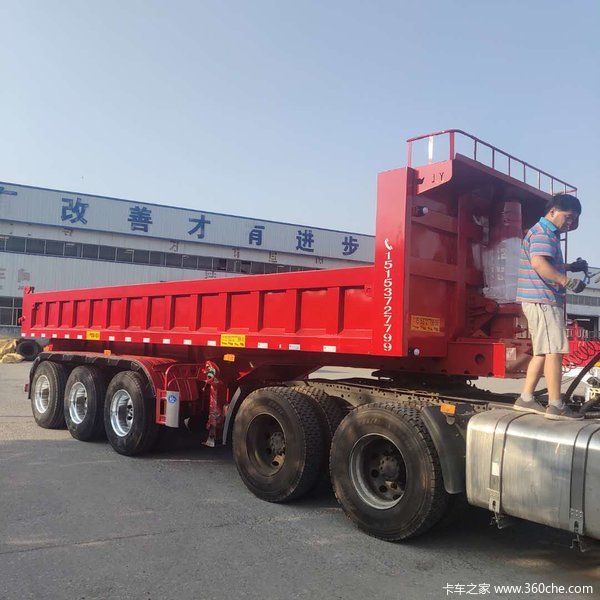 一体后翻自卸半挂车，自重轻不查改型，支持全国各地分期付款自卸半挂车图片