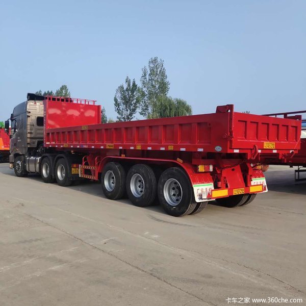 一体后翻自卸半挂车，自重轻不查改型，支持全国各地分期付款自卸半挂车图片