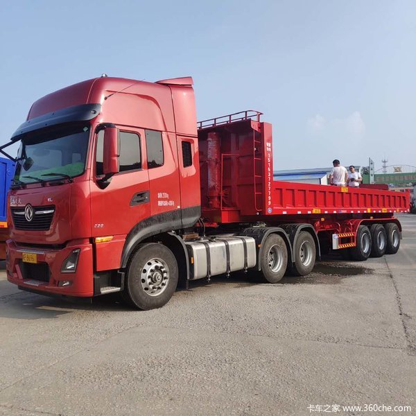 一体后翻自卸半挂车，自重轻不查改型，支持全国各地分期付款自卸半挂车图片