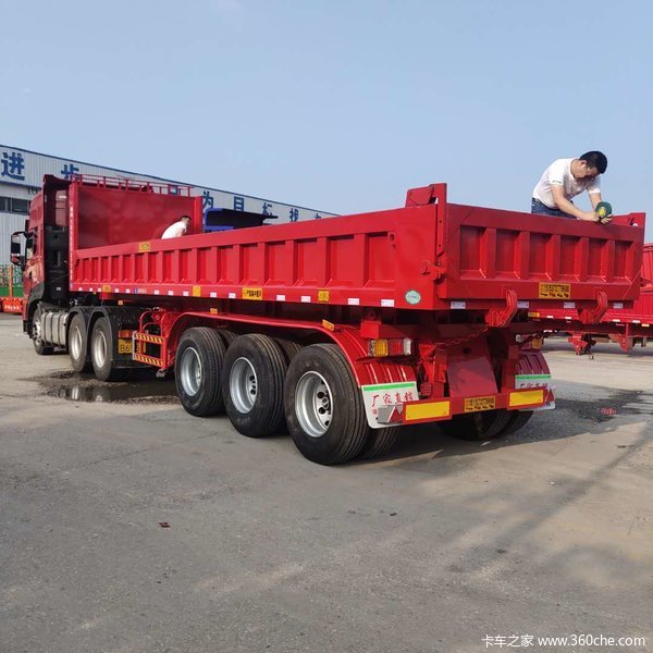 一体后翻自卸半挂车，自重轻不查改型，支持全国各地分期付款自卸半挂车图片