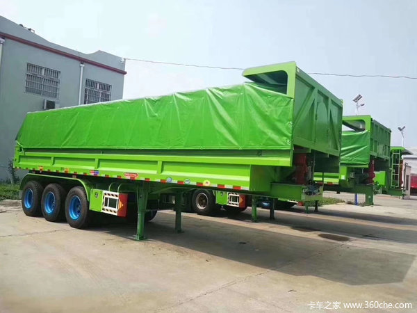 后翻自卸车60公分高度带电动篷布可以入户自卸半挂车图片