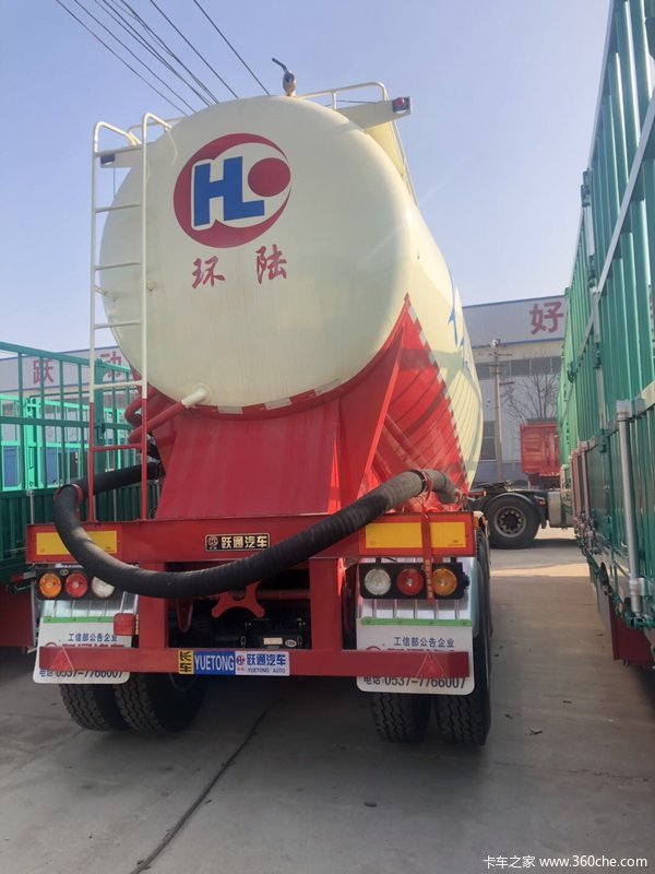 梁山跃通厂家直销—新型轻体散装水泥罐车，下灰车立方可选粉粒物料运输半挂车图片