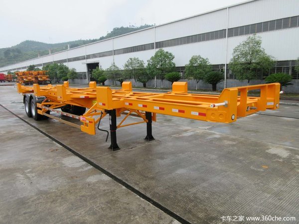 码头港口中转专用骨架骨架式集装箱半挂车图片