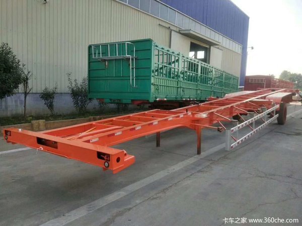 各种尺寸骨架车骨架式集装箱半挂车图片