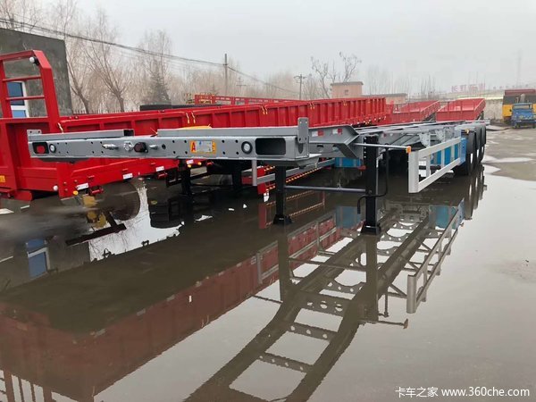 各种尺寸骨架车骨架式集装箱半挂车图片