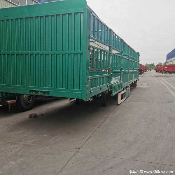 苍栏半挂车板簧配置仓栅式半挂车图片