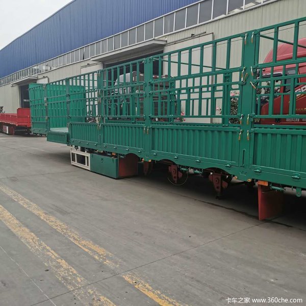 苍栏半挂车板簧配置仓栅式半挂车图片