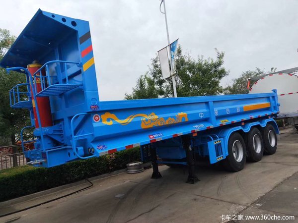 当下最火车型一体自卸后翻自卸半挂车图片