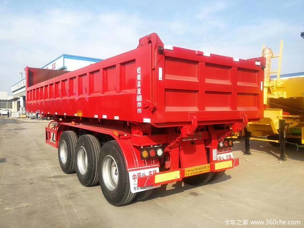 当下最火车型一体自卸后翻自卸半挂车图片