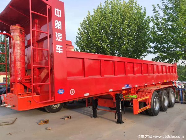 当下最火车型一体自卸后翻自卸半挂车图片