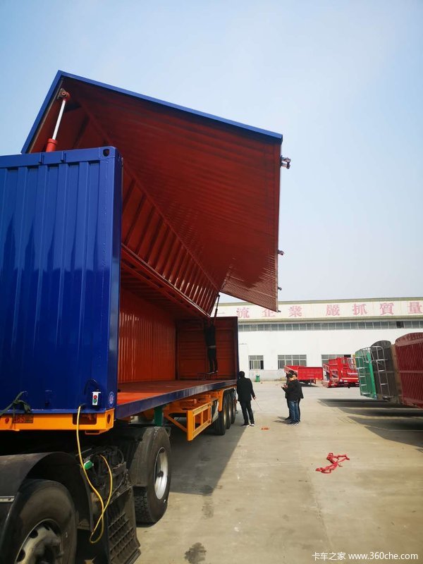 13.75米一15米展翼厢式车和集装箱运输车厢式半挂车图片