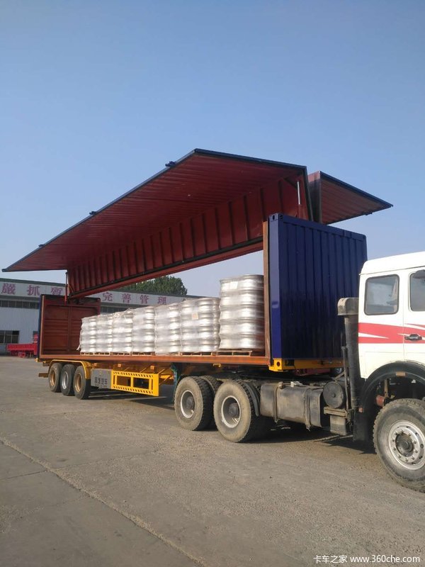 13.75米一15米展翼厢式车和集装箱运输车厢式半挂车图片