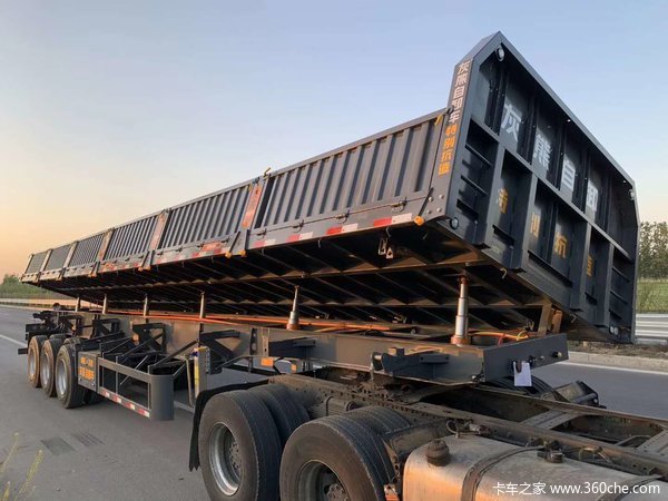 烈牛品牌灰熊侧翻自卸，13米厂，贵州重汽合作伙伴！厢式半挂车图片