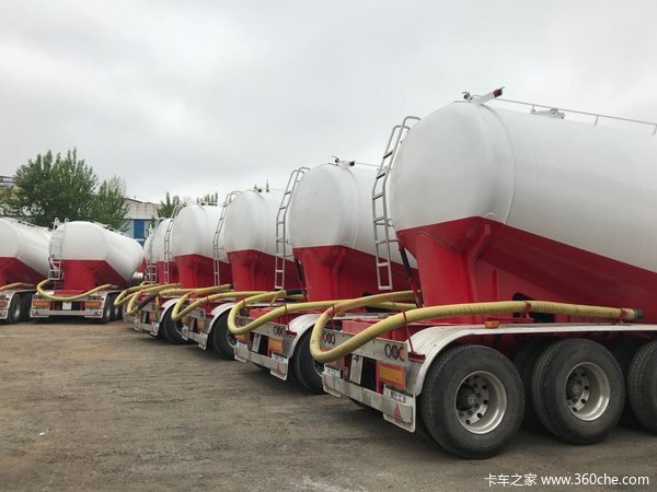 中航开乐—粉罐车领导者，35方下灰半挂，自重5.4，现车3万提车。粉粒物料运输半挂车图片
