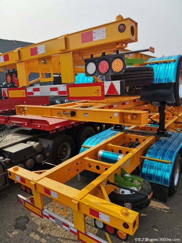 两桥钢铝混合轻型骨架骨架式集装箱半挂车图片