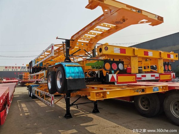 两桥钢铝混合轻型骨架骨架式集装箱半挂车图片