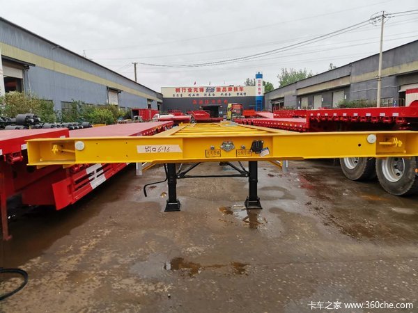 两桥钢铝混合轻型骨架骨架式集装箱半挂车图片