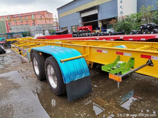 两桥钢铝混合轻型骨架骨架式集装箱半挂车图片